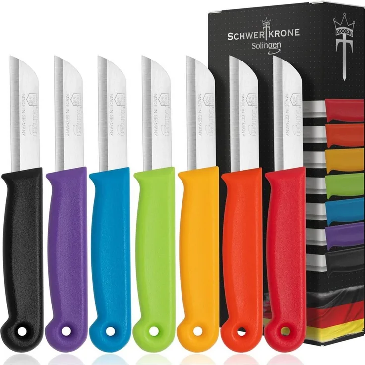 Schwertkrone Gemüsemesser Messer Solingen Küchenmesser Schälmesser 7 Scharfe Obstmesser, Germany Solingen, Rostfreier Edelstahl Klinge