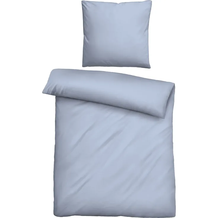 biberna Tencel Bettwäsche 0470500 UNI, eisblau, 1x 135x200 cm + 1x 80x80 cm