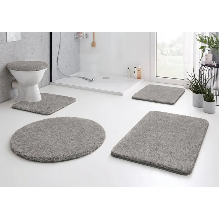 Kleine Wolke Badematte RELAX, Badvorleger, Badezimmer Teppich, Höhe 30 mm, rutschhemmend beschichtet, fußbodenheizungsgeeignet, Polyacryl, WC-Deckelbezug, WC-Deckelbezug, Badteppich, meliert, rechteckig, rund & als Set erhältlich – Bild 3