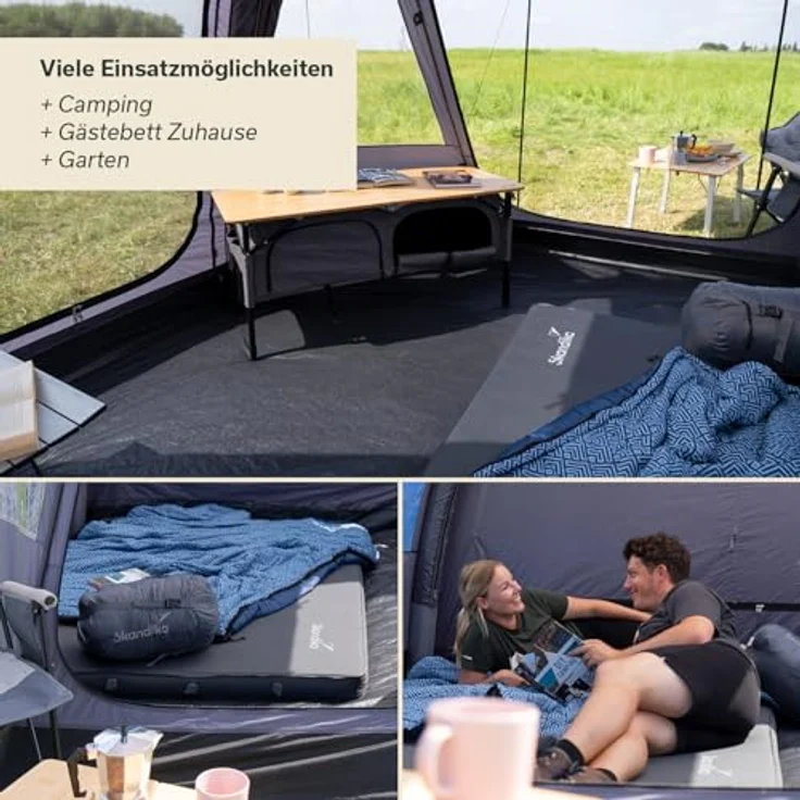 Skandika Luftmatratze Easy 3D Premium Double, Isomatte, Auto Matratze 10 cm dick, faltbar, (10 cm dick, faltbar, in nur ca. 2 Minuten einsatzbereit, Tragetasche), leicht, selbstfüllender Schaumstoff, belastbar bis 150 kg, R-Wert 9,6 – Bild 9