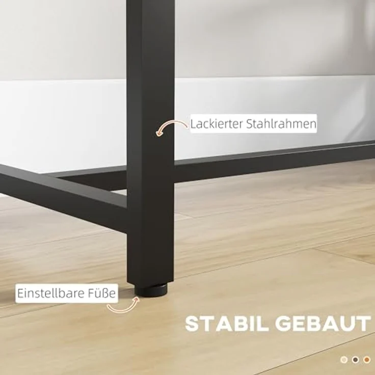 HOMCOM Bartisch Küchentisch, Tisch für 2 Personen (Tresentisch, 1-St, Stehtisch), Küche, Braun, 120 x 40 x 105 cm – Bild 6