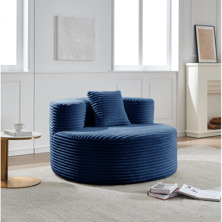 DESVIAE Sitzsack mit Zusatzkissen 105x59x112 cm Kordstoff Blau – Bild 2