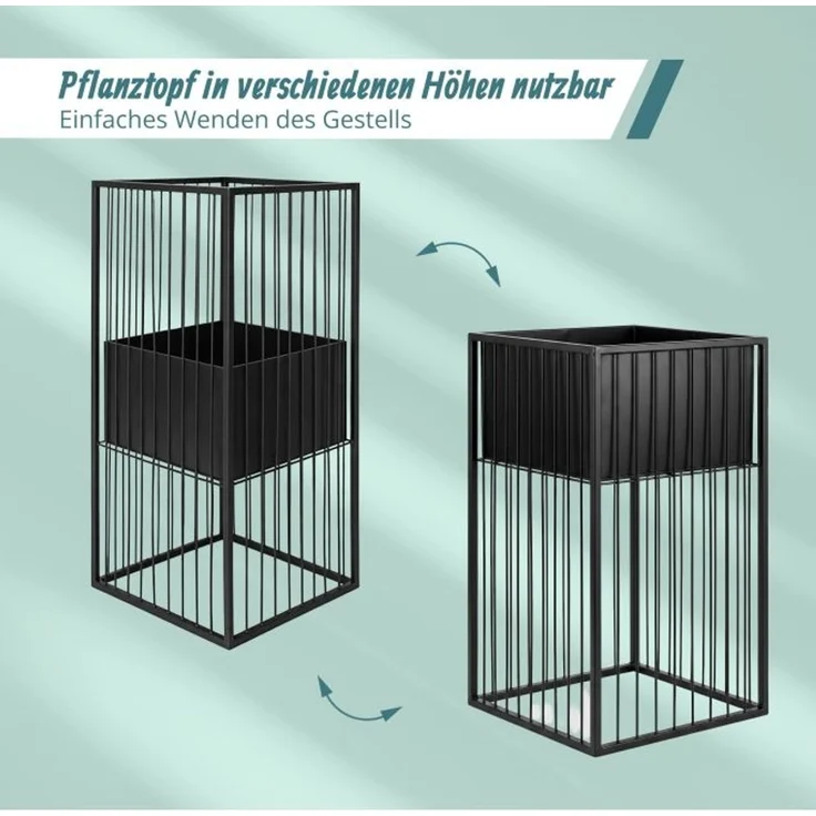 Relaxdays Metall Blumenständer in Schwarz – Bild 6
