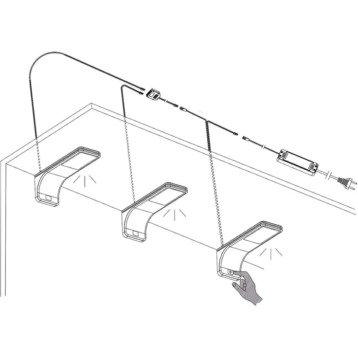 kalb LED Unterbauleuchte LED Unterbauleuchte, flach dimmbar mit Touch-Schalter, silbergrau, 4er Set, warmweiß – Bild 6