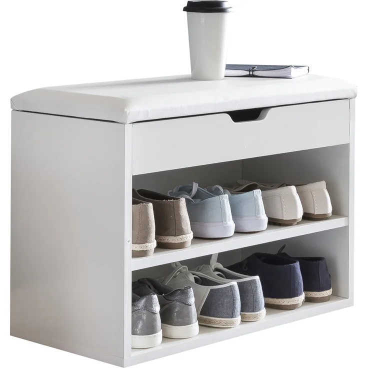 Schuhbank SOFIE mit Sitzfläche Garderoben-Bank Holz 60 x 40 x 30 cm