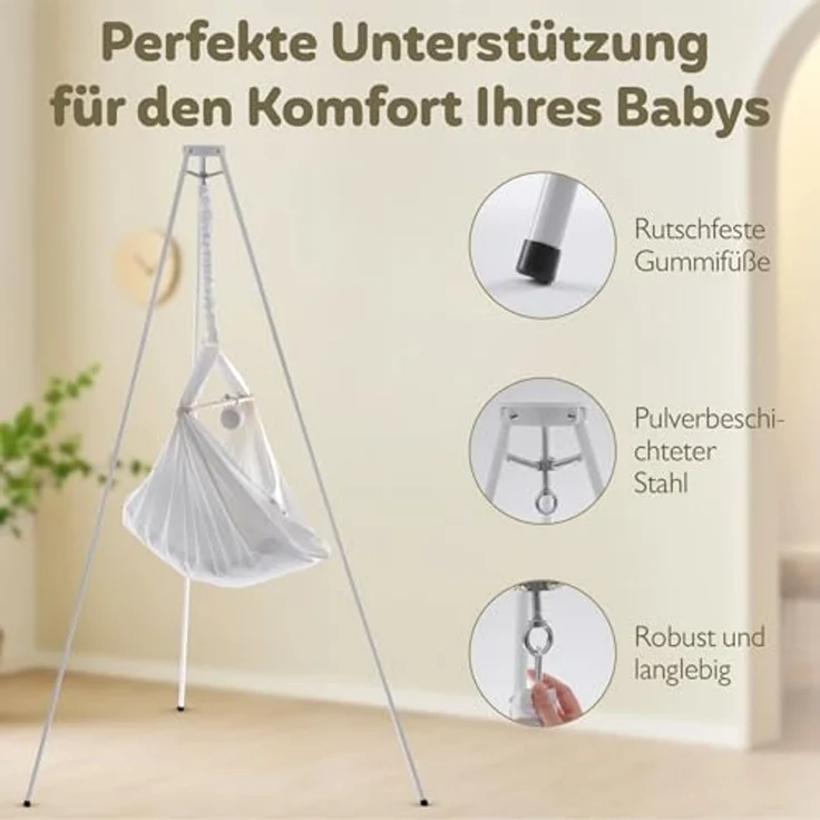 Malara Federwiege aufklappbares Baby Hängemattengestell – Bild 3
