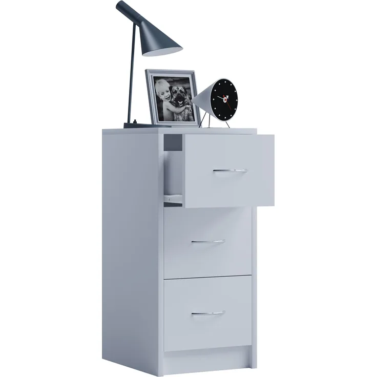 VCM Nachttisch Boxal 914024 Weiß H. 65 x B. 33 x T. 35 cm