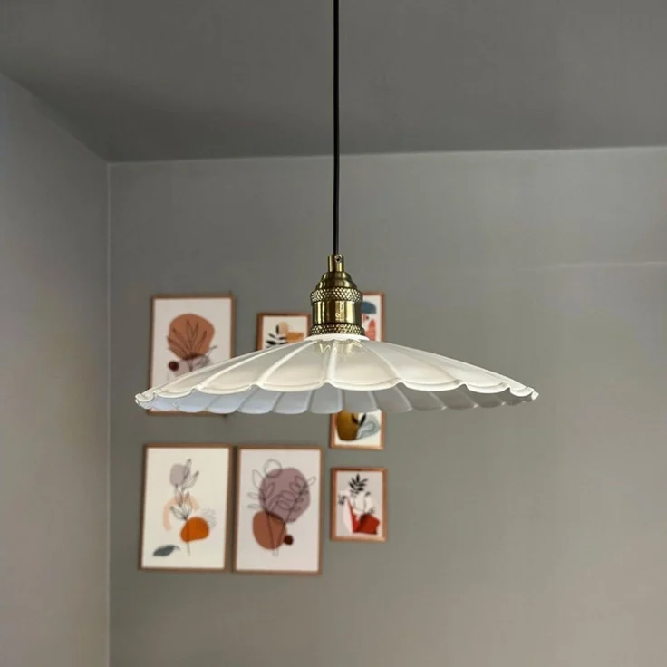 Bamyum Pendelleuchte Risso Tulpe Metall Ø34cm, Modern Hängelampe, ohne Leuchtmittel – Bild 3