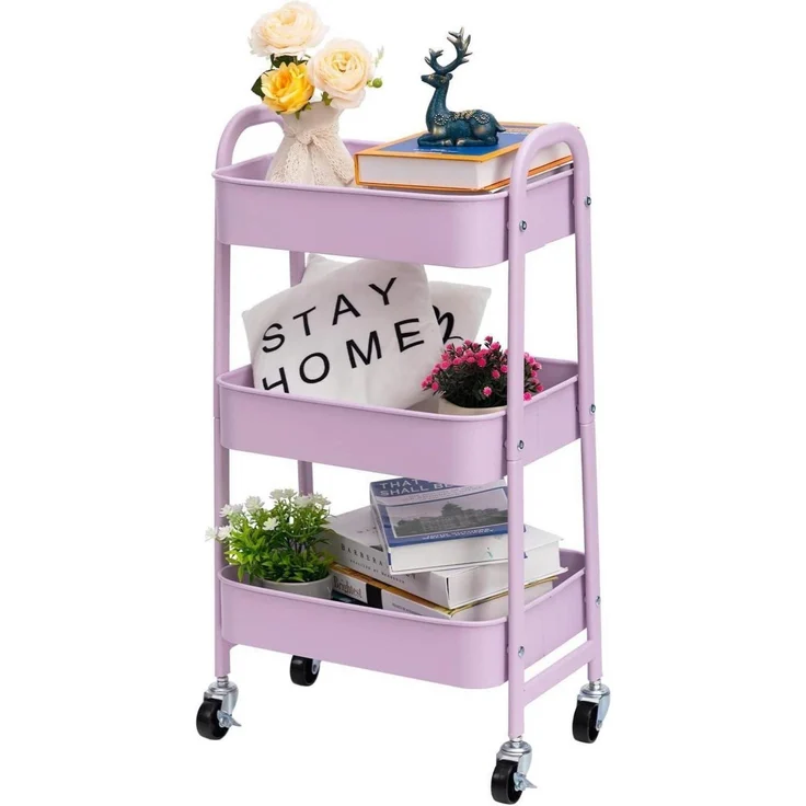 DOEWORKS Küchenwagen 3-Etagen Metall Utility Cart, Rollwagen Organizer für Küche – Bild 7