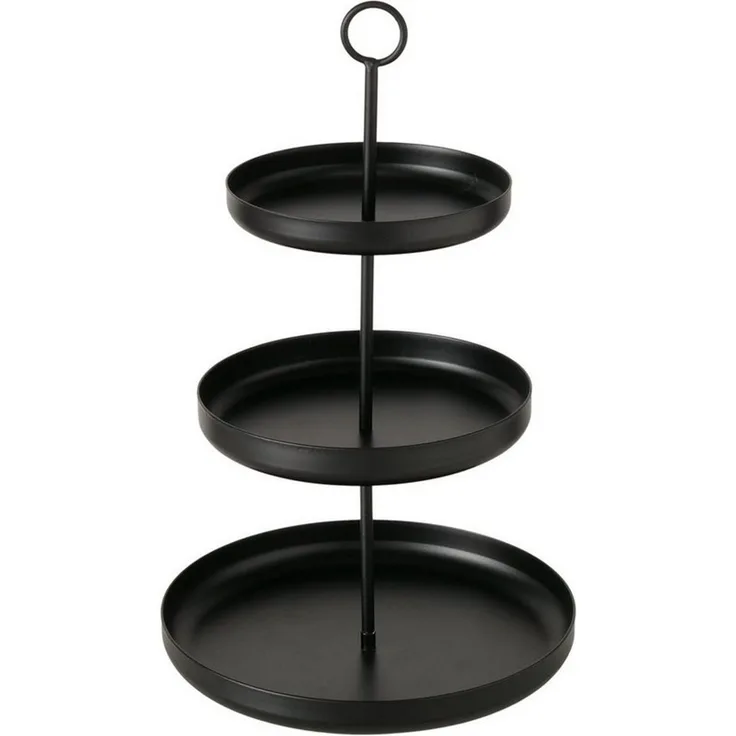 BOLTZE GRUPPE GmbH Etagere Boltze Etagère Credo 3-Etagen schwarz H32,5 x D20 cm, Metall