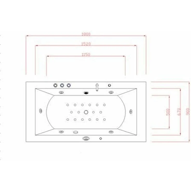 Luxus LED Whirlpool Badewanne SET 182x90 cm BLACK +Heizung+Hydrojet +Ozon schwarz – Bild 6