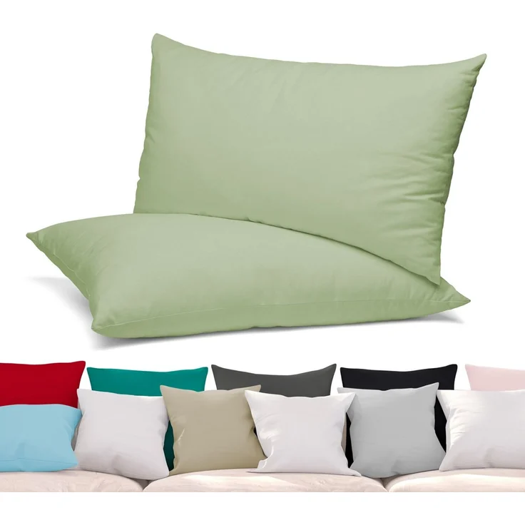 Beautex Kissenhüllen 2er Set Kissenbezug, Kissenhülle aus Baumwolle, Premium Jersey 160g/m², (2 Stück) – Bild 5