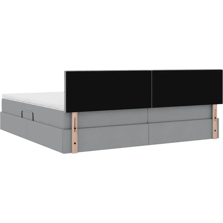 vidaXL LED-Speicherbett mit Matratze Hellgrau 200 x 200 cm Stoff 3371166 – Bild 11
