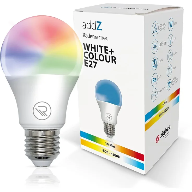 Rademacher addZ White + Colour E27 LED LED-Lampe, ersetzt 60 Watt
