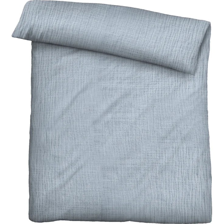 biberna Musselin Bettwäsche 0480500 UNI, taubenblau, 1x 135x200 cm + 1x 80x80 cm – Bild 2