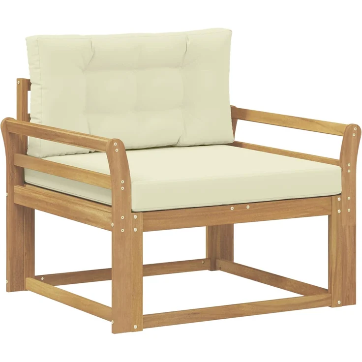 vidaXL Outdoor Mittelsofa Polyester Weiß 3439009 – Bild 2