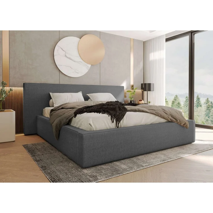 99rooms Polsterbett Tivio (Schlafzimmerbett, Polsterbett), 140–200x200 cm, Velours VOSS, mit Lattenrost & Bettkasten – Bild 1