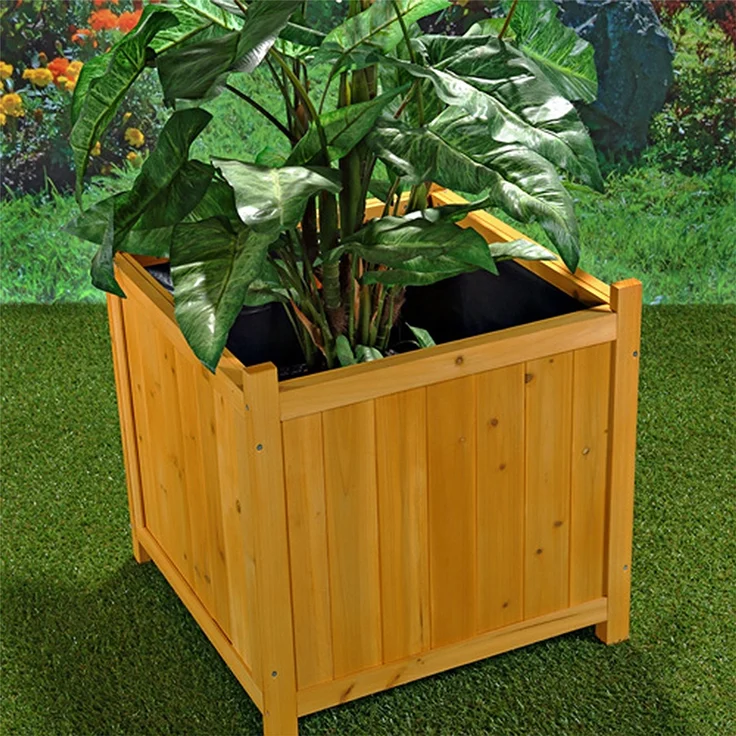 50x50 Blumenkübel Pflanzkasten Blumentrog Blumentopf Blumenkübel Übertopf braun – Bild 3