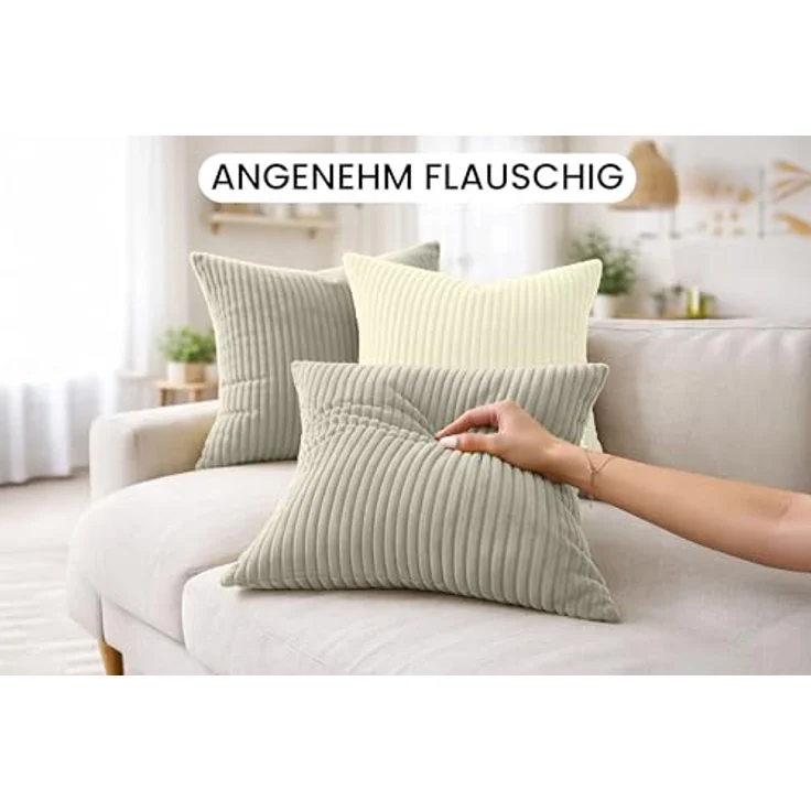 Amilian Dekokissen 4er Set mit Füllung - weiche Sofakissen - 2x 40x40 cm + 2x 35x45 cm, (4 Stück) Kuschelkissen - Couchkissen mit Kissenfüllung - Zierkissen – Bild 8
