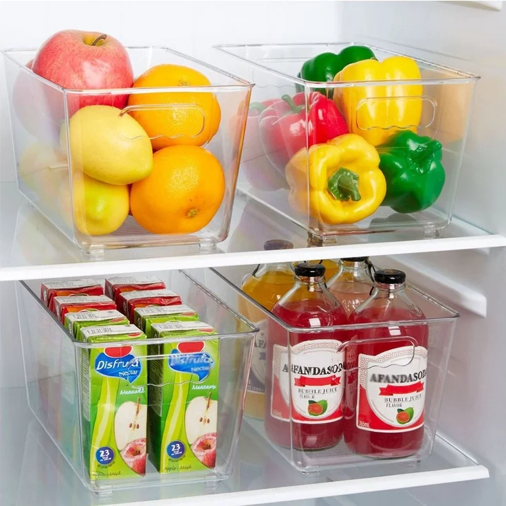 TUWENA Organizer Kühlschrank Organizer 6er Set, Stapelbare Küchen Organizer BPA Frei (6 St), Aufbewahrung Boxen für Einsatz in Kühlschränken, Schränken, Schubladen – Bild 4