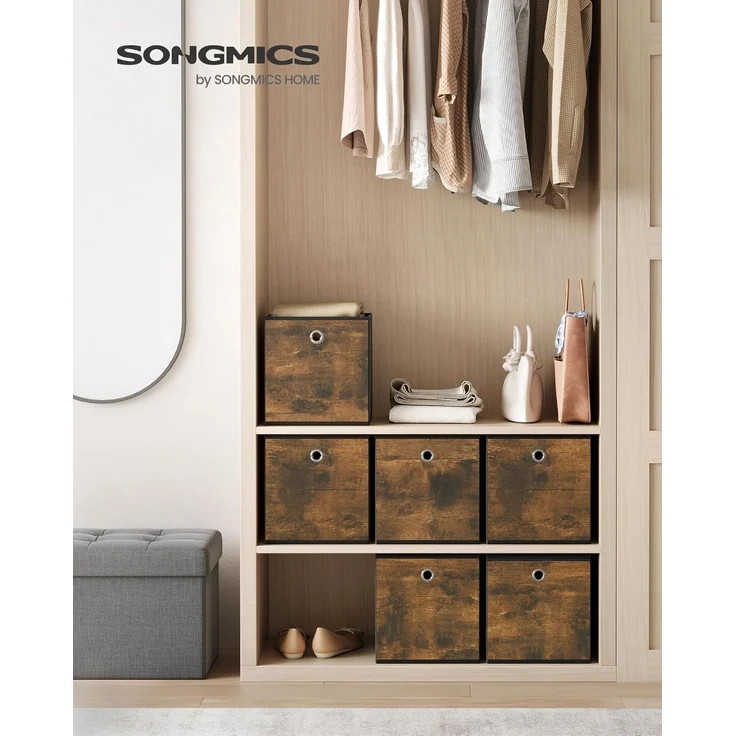 SONGMICS Aufbewahrungsbox, 6er Set, faltbar, Vliesstoff, 26 x 26 x 28 cm – Bild 2