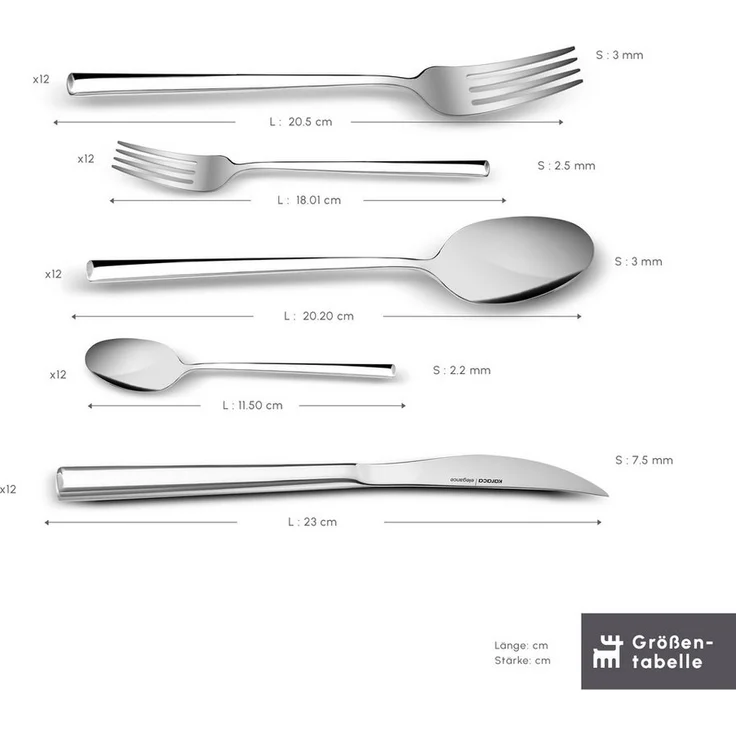 Karaca Besteck-Set Karaca Tivoli, 60-teiliges Besteckset für 12 Personen, Verpackt, Rosa (60-tlg), 12 Personen, 18/10 Edelstahl, bruchfest rostfrei – Bild 2