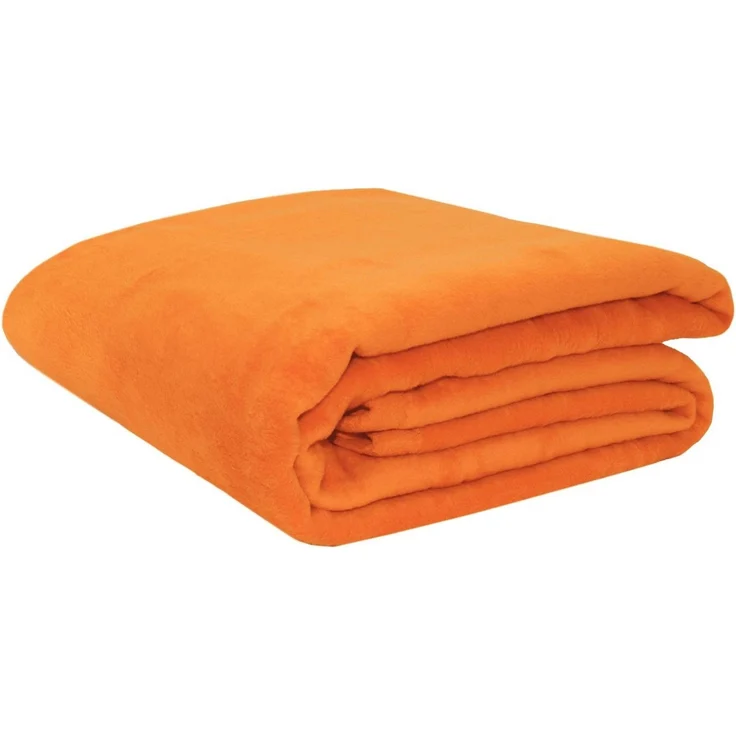 ZOLLNER Kuscheldecke mit Einfassband, 150x200 cm, orange – Bild 1