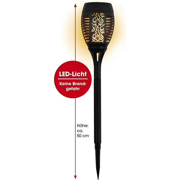 EASYmaxx Solar-Fackel 1,2V schwarz mit LED-Flammeneffekt – Bild 5