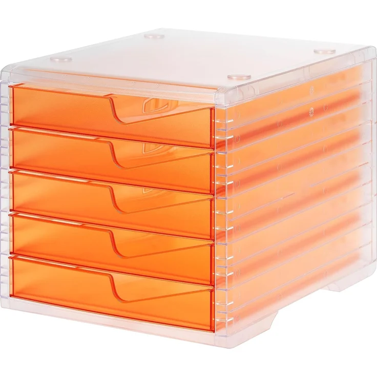 Styro Schubladenbox styrowingsbox 5 Schübe light transparent/apricot – Bild 1