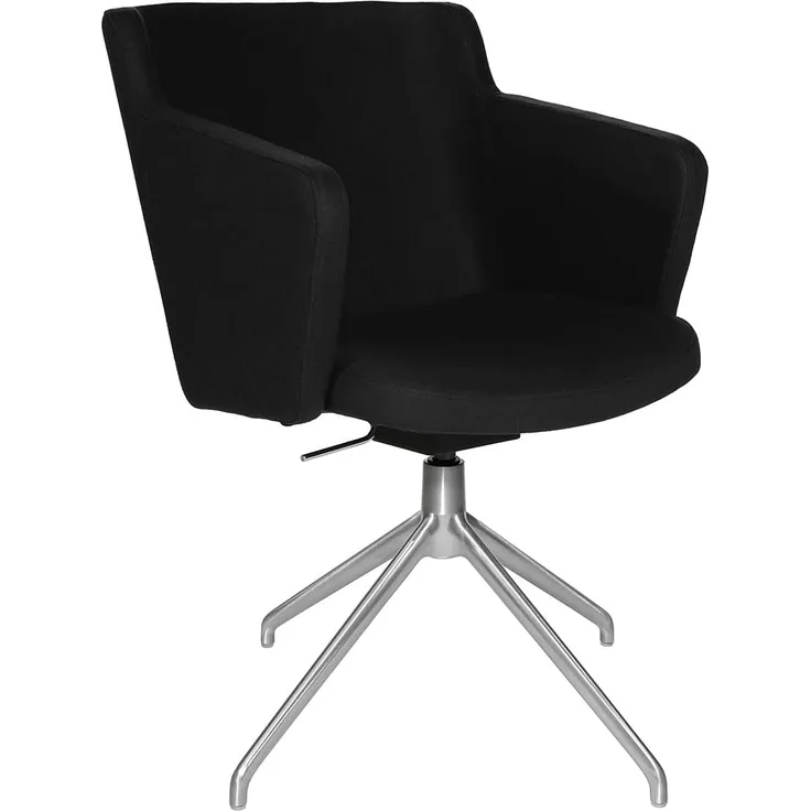 Topstar SFH 1.0 Speisezimmerstuhl, Esszimmerstuhl, Loungechair, mit Armlehnen, höhenverstellbar, Stoffbezug, schwarz