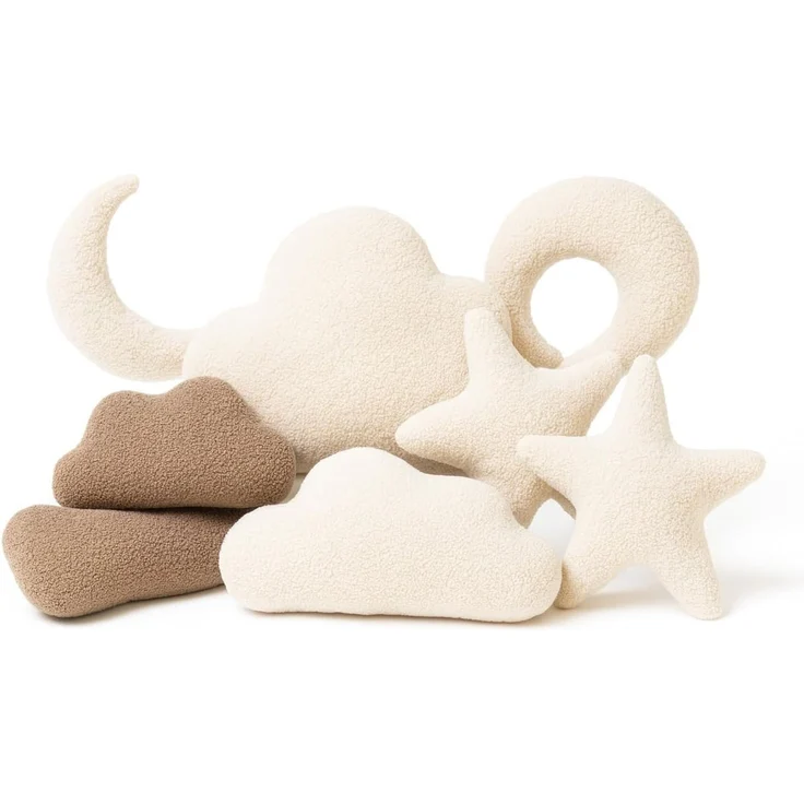 BABEES Dekokissen DEKOKISSEN Boucle Kuschelkissen Herz Wolke GROß 40x25, XXL 60x35 cm, Deko Kissen Geschenk Baby Kinderzimmer Weihnachten Babyshower – Bild 6