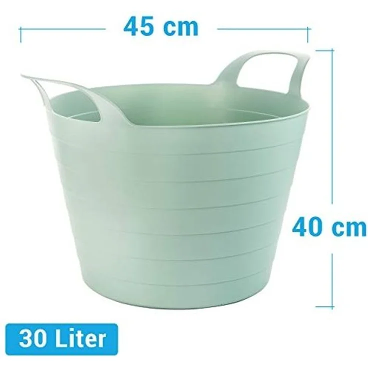 2 Friends Wäschekorb Plastik Flexi 3er Set - 30 Liter Vielseitige Wäschewanne mit Griffen – Bild 3