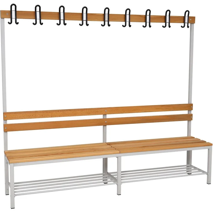 Garderobenbank einseitig mit Schuhrost 200 cm grau – Bild 10