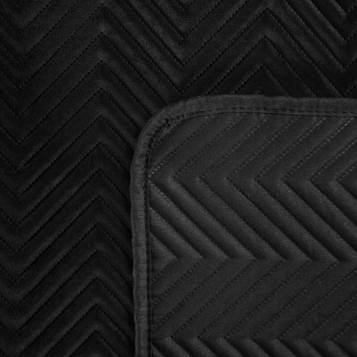 Tagesdecke Velours Samtdecke Gesteppt Steppdecke Klassische Decke SOFIA schwarz 220x240 cm schwarz – Bild 5