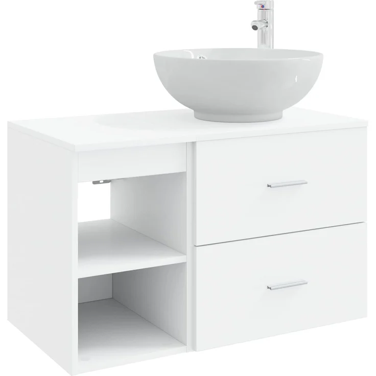 vidaXL Badezimmerschrank-Set 2 stk. Weiß 79,5 x 44,5 x 80 cm 3403912 – Bild 2