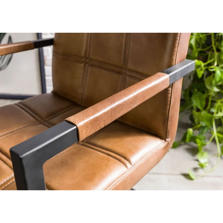 IRON LABEL Stuhl #24 51x62x79 braun Echtleder – Bild 5