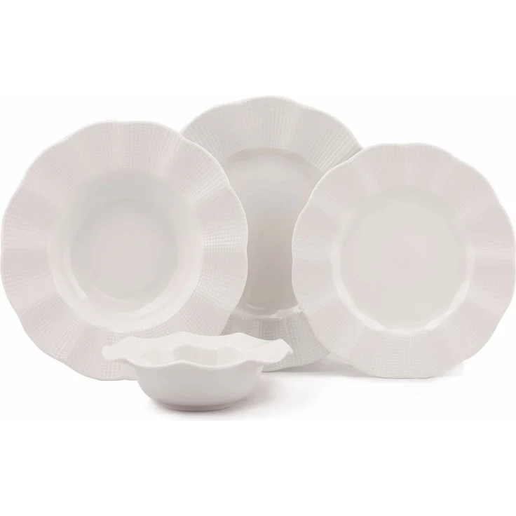 Hermia Concept 'MLN24Y2740694' Tafelservice (24-teilig), Creme, 25 x 25 x 2 cm – Bild 10