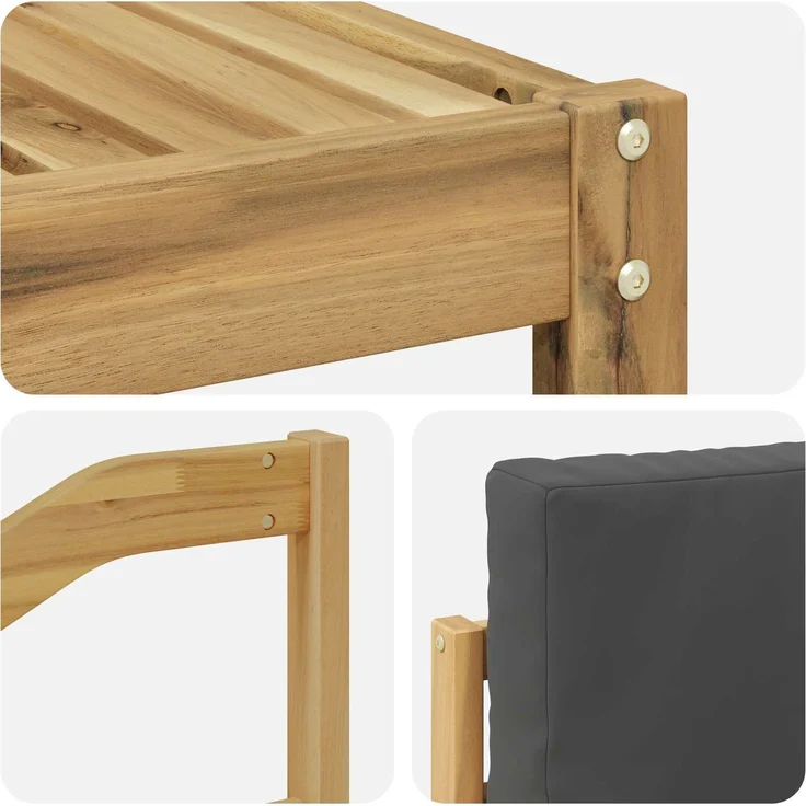 vidaXL Outdoor-Sofagarnitur 4 pcs Weiß und Anthrazit 3391652 – Bild 5
