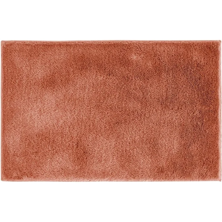 andiamo Badematte rutschfest Florida - Badezimmerteppich weich und flauschig - Badteppich rutschfest waschbar Duschvorleger Badvorleger für Badezimmer 40x60 cm rostrot