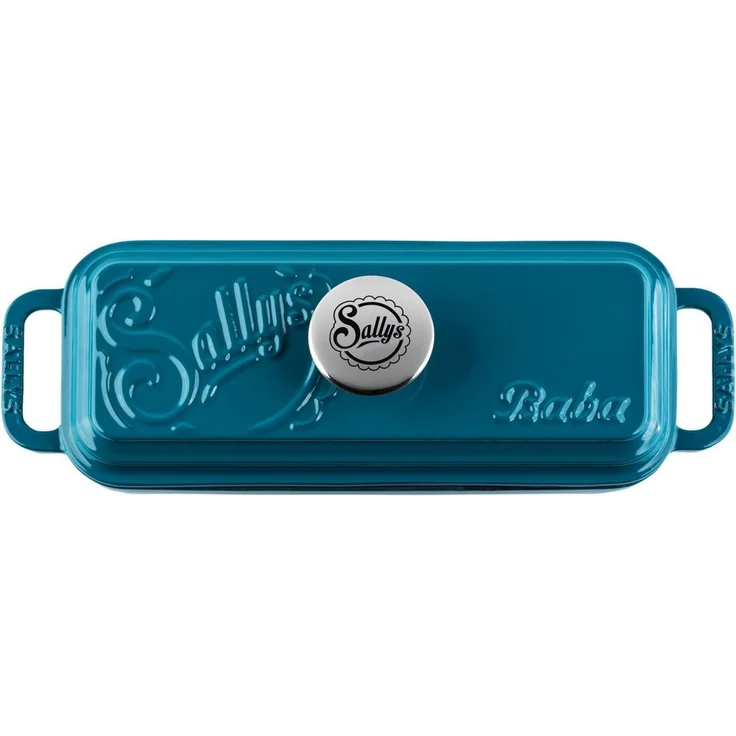 Sallys Brotbackform Hochwertiger Gusseisen-Bräter & Brotbackform Baba – 2,8 l rechteckig, (ideal zum Brotbacken & Braten, flach & gleichmäßig hitzebeständig Grill/Backofen), 38,6×13,6 ×14,5 cm / 2,8 l, Vollgusseisen mit Emaille – Bild 2