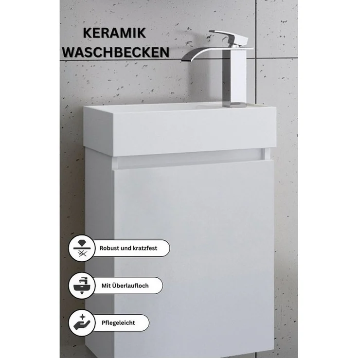 Faizee Home Badmöbel-Set Badmöbel-Set Bademöbel 40 cm Badeschrank Waschtisch Unterschrank – Bild 2