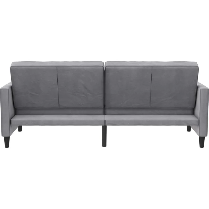 Schlafsofa >Palermo< in Grau, Samt - 207x86x86cm (BxHxT) – Bild 7