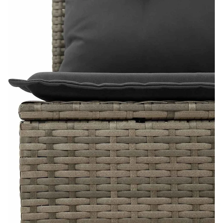 vidaXL Gartensofa-set mit Kissen mit Speicher 4 pcs Grau Poly-Rattan 3358848 – Bild 8