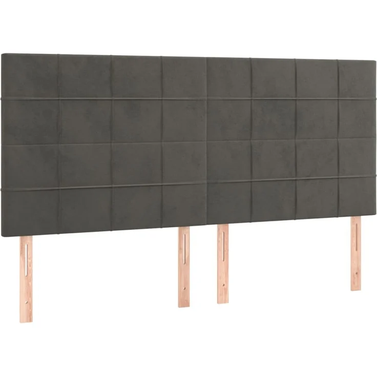 vidaXL Kopfteile 4 Stk. Dunkelgrau 80 x 5 x 78/88 cm Samt 3116387 – Bild 2