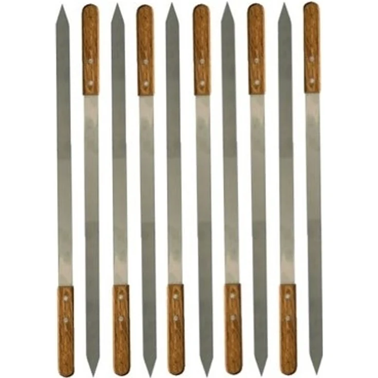 walexo Grillspieß Edelstahl Kebab Adana Grillspieße 600x23x2mm Holzgriff (10-St) – Bild 3