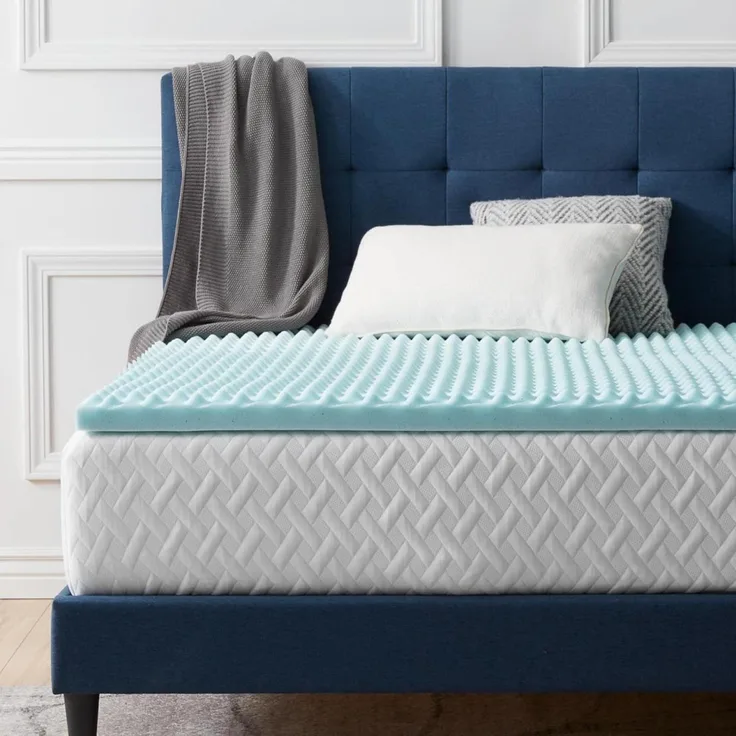LUCID gewellter Matratzen-Topper mit kühlendem Gel-Memory-Foam, 5 cm dicke Matratzenauflage, 160x190 cm