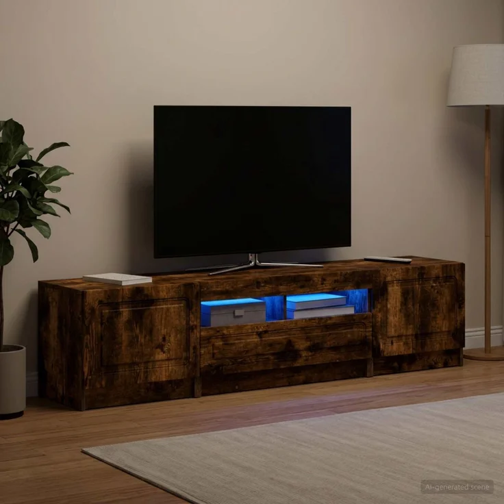 vidaXL LED-TV-Schrank UTRECHT 3 stk. Raucheiche Holzwerkstoff 3417008 – Bild 3