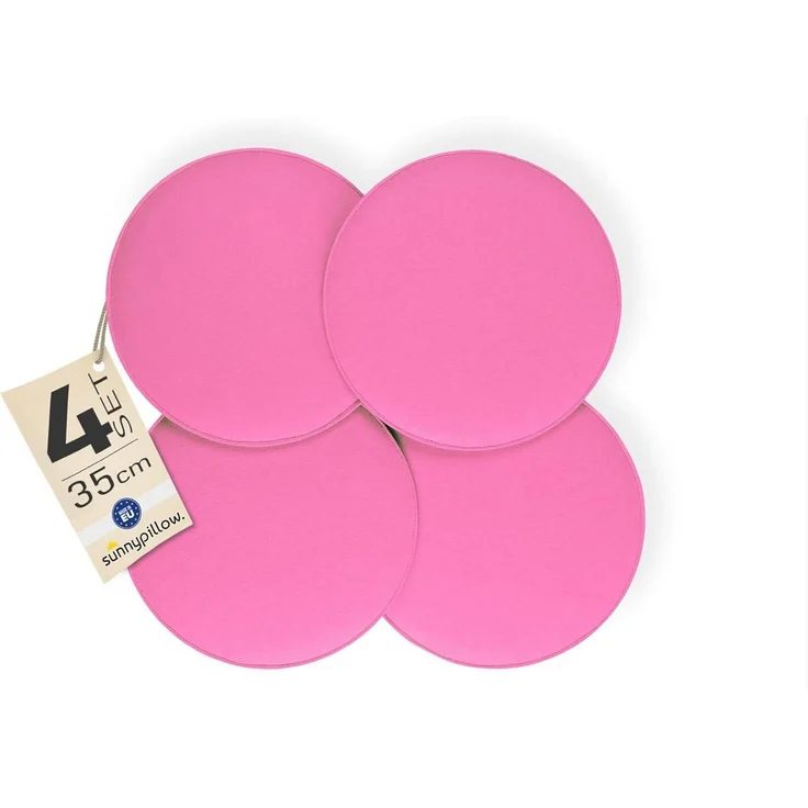 sunnypillow Stuhlkissen 4er Set Sitzkissen Filz Stuhlkissen rund Ø 36cm Filzkissen, Rosa – Bild 5