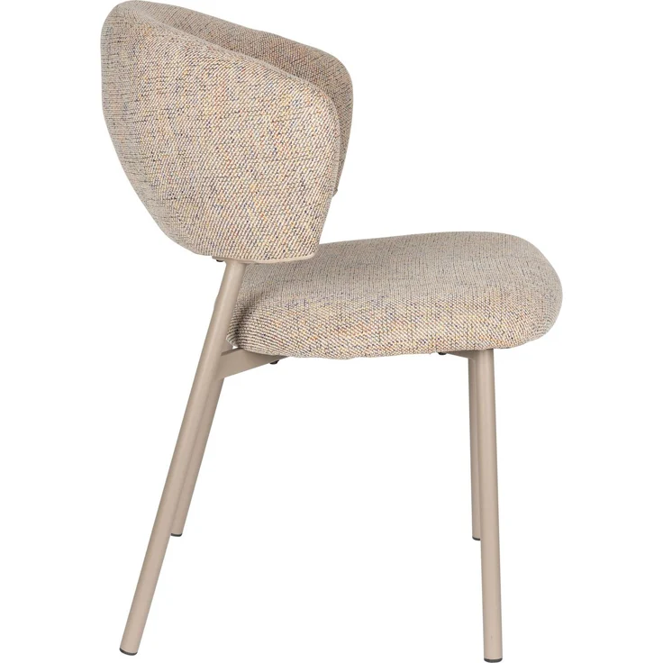 Esszimmerstuhl Jasmine im 2er-Set, Multicolour mit Metallgestell Beige 50 x 63 x 85 cm – Bild 2