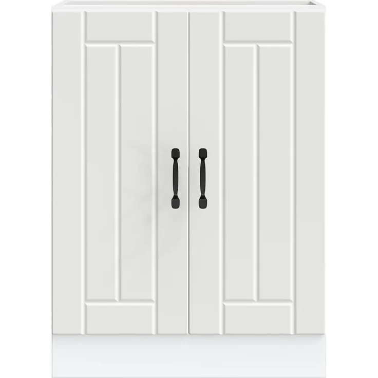 vidaXL Spülenunterschrank Lucca Weiß Holzwerkstoff 853677 – Bild 3